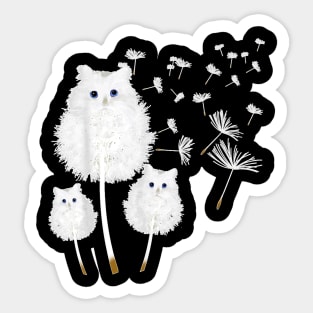 Cat Dandelion Flower Cat Lover Gift Sticker